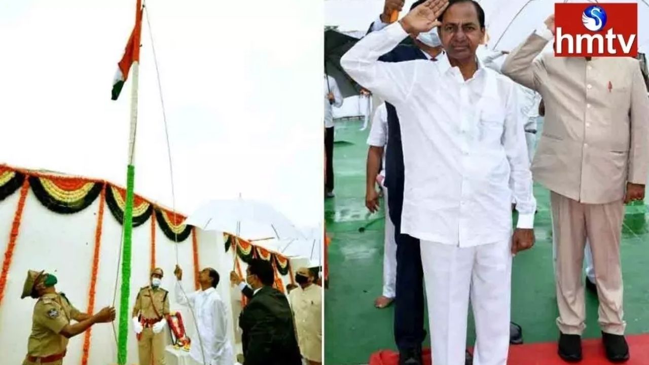 Chief Minister KCR‌ Unveiled the National Flag in Pragathi Bhavan  