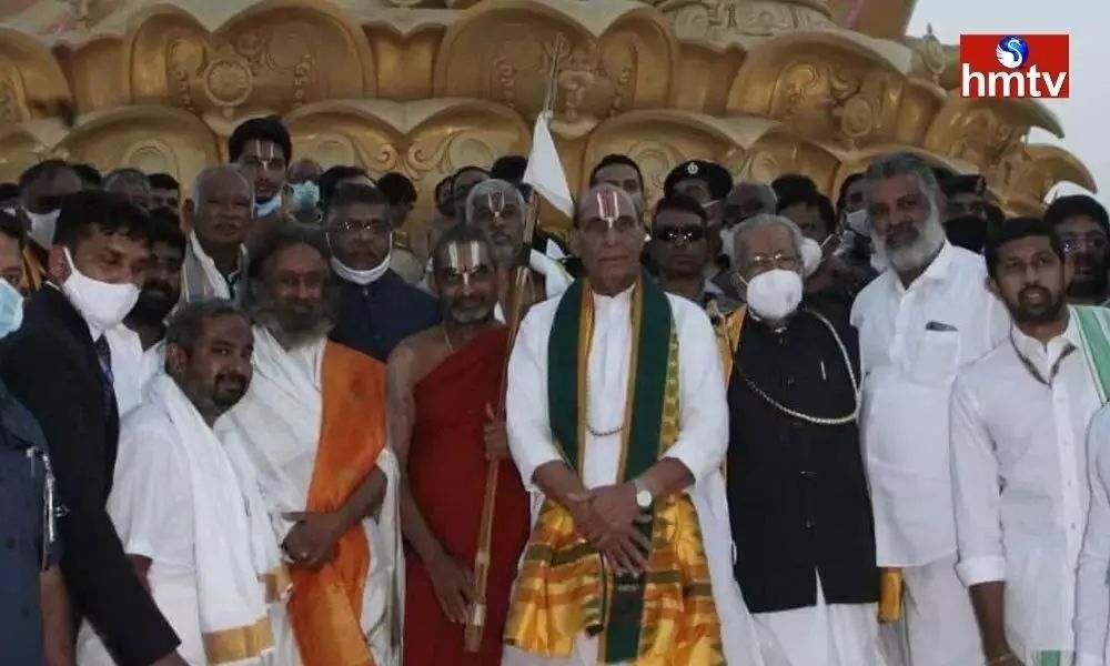 Rajnath Singh Visits The Samathamurthy Statue