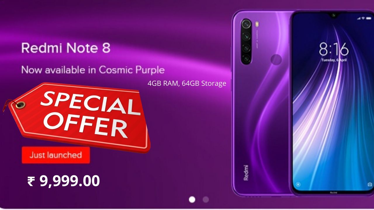 Redmi Note 8 Cosmic Purple 4 gb Ram 64 gb Storage