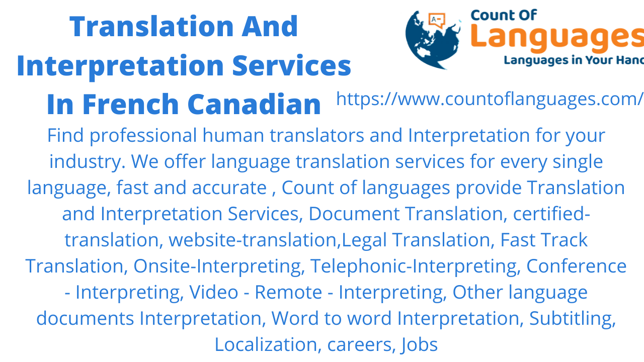 French Canadian Translation and Interpreting Services