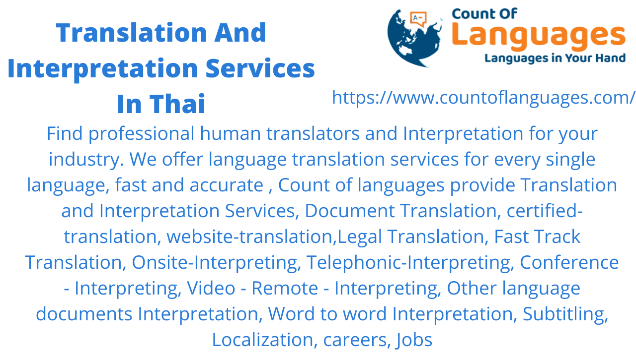 Thai Translation and Interpreting Services