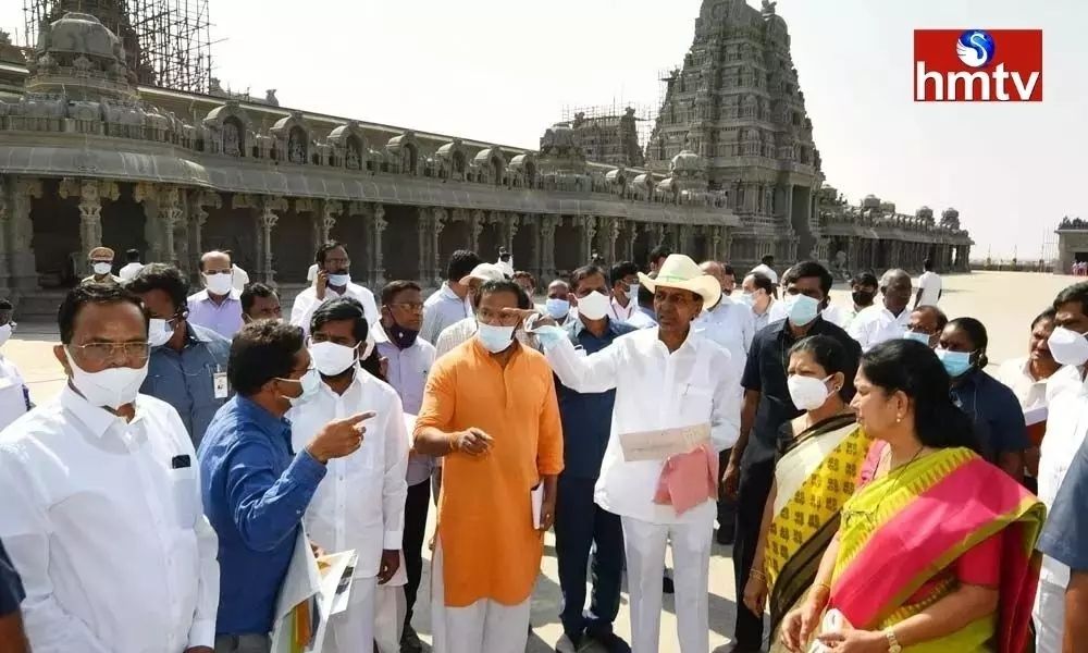 CM KCR visited Yadadri